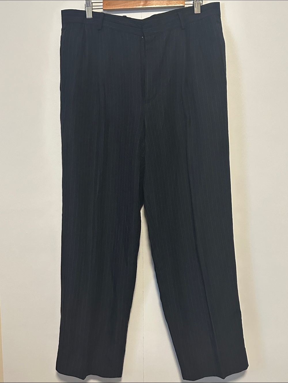 Claiborne Linen Blend Navy Pinstripe Men's Dress Pants 36x30